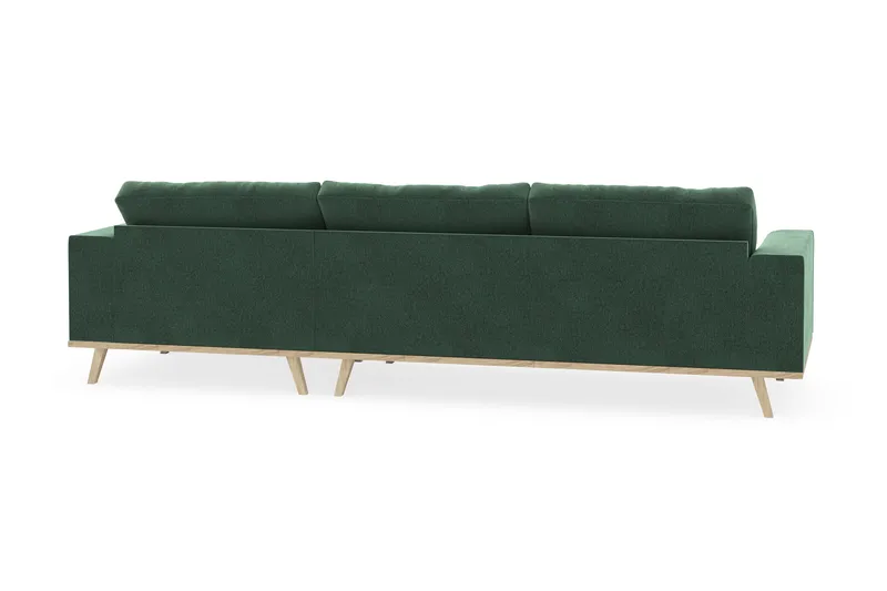Copenhagen 4-seters Høyrevendt L-formet Divansofa i Fløyel - Mørk grønn - Møbler - Sofaer - Sofaer med sjeselong - 4 seters sofa med divan