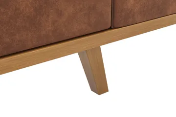 Copenhagen 4-seters Høyrevendt L-formet Divansofa i Kunstlær - Brun - Møbler - Sofaer - Sofaer med sjeselong - 4 seters sofa med divan