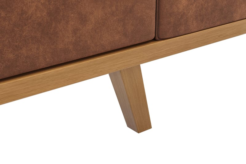 Copenhagen 4-seters Høyrevendt L-formet Divansofa i Kunstlær - Brun - Møbler - Sofaer - Sofaer med sjeselong - 4 seters sofa med divan