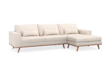 Copenhagen 4-seters Høyrevendt L-formet Divansofa i Manchester - Beige - Møbler - Sofaer - Sofaer med sjeselong - 4 seters sofa med divan