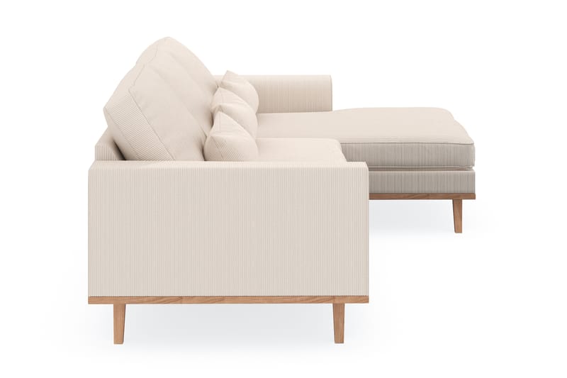 Copenhagen 4-seters Høyrevendt L-formet Divansofa i Manchester - Beige - Møbler - Sofaer - Sofaer med sjeselong - 4 seters sofa med divan