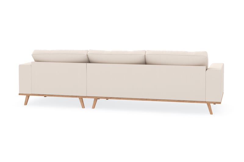 Copenhagen 4-seters Høyrevendt L-formet Divansofa i Manchester - Beige - Møbler - Sofaer - Sofaer med sjeselong - 4 seters sofa med divan