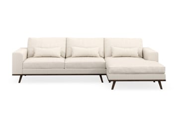 Copenhagen 4-seters Høyrevendt L-formet Divansofa i Manchester - Beige - Møbler - Sofaer - Sofaer med sjeselong - 4 seters sofa med divan