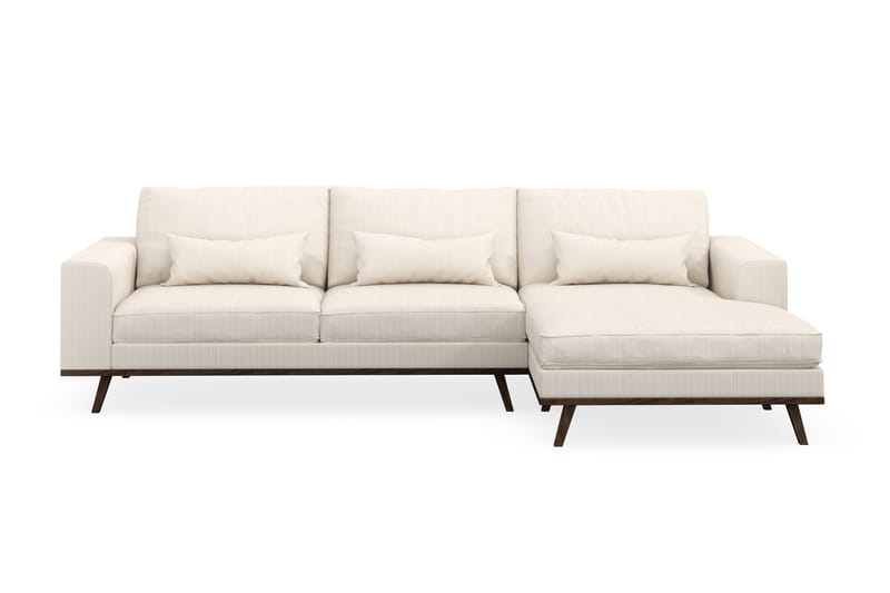 Copenhagen 4-seters Høyrevendt L-formet Divansofa i Manchester - Beige - Møbler - Sofaer - Sofaer med sjeselong - 4 seters sofa med divan