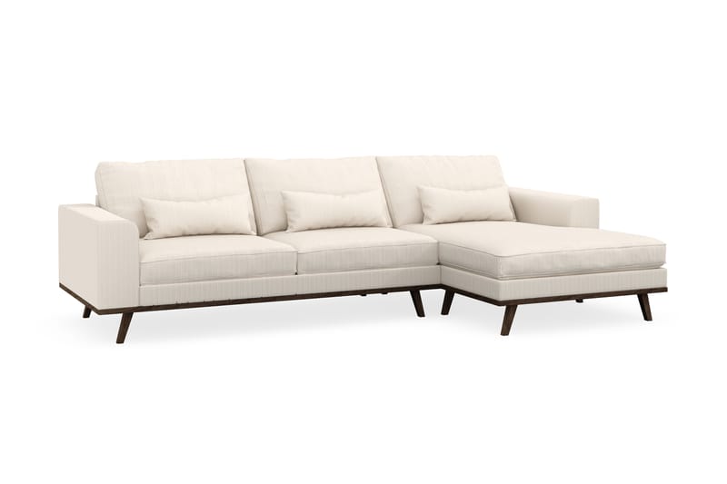 Copenhagen 4-seters Høyrevendt L-formet Divansofa i Manchester - Beige - Møbler - Sofaer - Sofaer med sjeselong - 4 seters sofa med divan