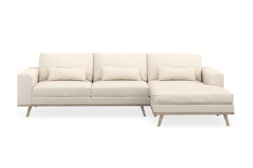 Copenhagen 4-seters Høyrevendt L-formet Divansofa i Manchester - Beige - Møbler - Sofaer - Sofaer med sjeselong - 4 seters sofa med divan