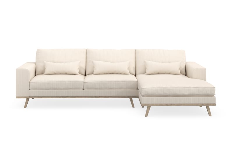 Copenhagen 4-seters Høyrevendt L-formet Divansofa i Manchester - Beige - Møbler - Sofaer - Sofaer med sjeselong - 4 seters sofa med divan