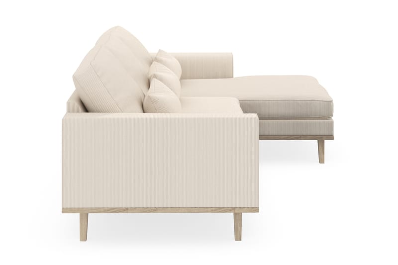 Copenhagen 4-seters Høyrevendt L-formet Divansofa i Manchester - Beige - Møbler - Sofaer - Sofaer med sjeselong - 4 seters sofa med divan