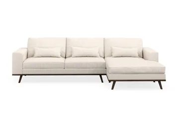 Copenhagen 4-seters Høyrevendt L-formet Divansofa i Manchester - Beige - Møbler - Sofaer - Sofaer med sjeselong - 4 seters sofa med divan