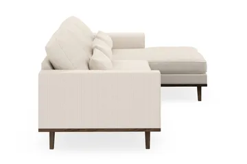 Copenhagen 4-seters Høyrevendt L-formet Divansofa i Manchester - Beige - Møbler - Sofaer - Sofaer med sjeselong - 4 seters sofa med divan
