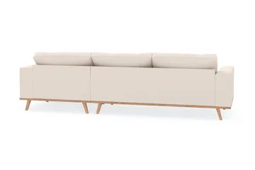 Copenhagen 4-seters Høyrevendt L-formet Divansofa i Manchester - Beige - Møbler - Sofaer - Sofaer med sjeselong - 4 seters sofa med divan