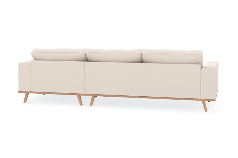 Copenhagen 4-seters Høyrevendt L-formet Divansofa i Manchester - Beige - Møbler - Sofaer - Sofaer med sjeselong - 4 seters sofa med divan