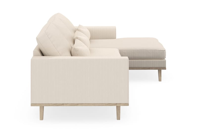 Copenhagen 4-seters Høyrevendt L-formet Divansofa i Manchester - Beige - Møbler - Sofaer - Sofaer med sjeselong - 4 seters sofa med divan