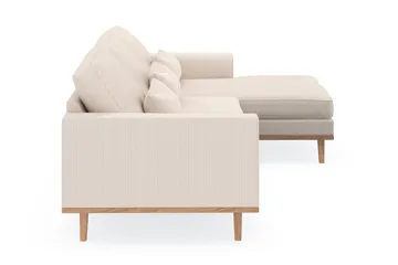 Copenhagen 4-seters Høyrevendt L-formet Divansofa i Manchester - Beige - Møbler - Sofaer - Sofaer med sjeselong - 4 seters sofa med divan