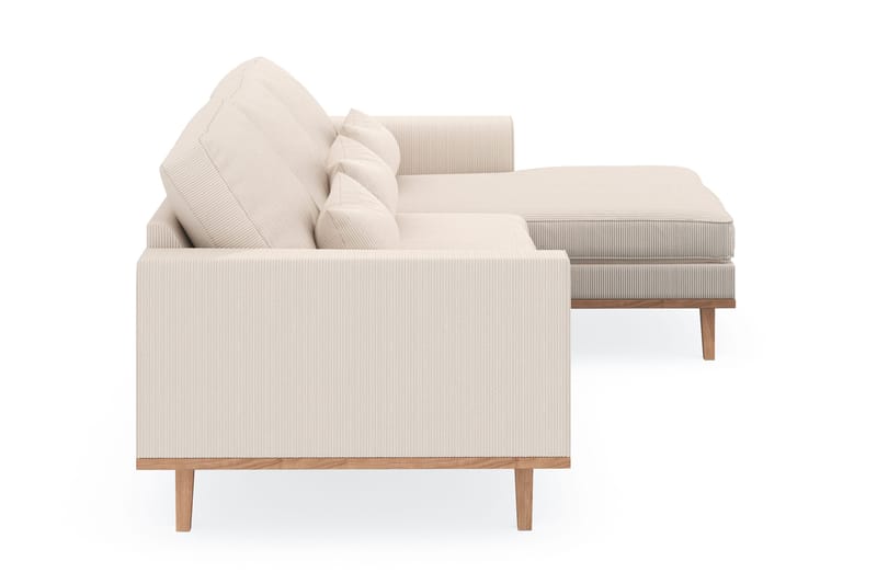 Copenhagen 4-seters Høyrevendt L-formet Divansofa i Manchester - Beige - Møbler - Sofaer - Sofaer med sjeselong - 4 seters sofa med divan