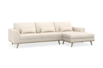 Copenhagen 4-seters Høyrevendt L-formet Divansofa i Manchester - Beige - Møbler - Sofaer - Sofaer med sjeselong - 4 seters sofa med divan