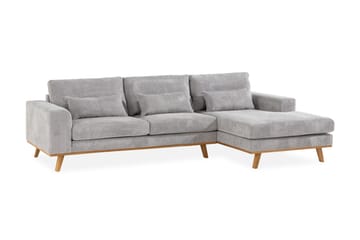 Copenhagen 4-seters Høyrevendt L-formet Divansofa i Manchester - Lys grå - Møbler - Sofaer - Sofaer med sjeselong - 4 seters sofa med divan