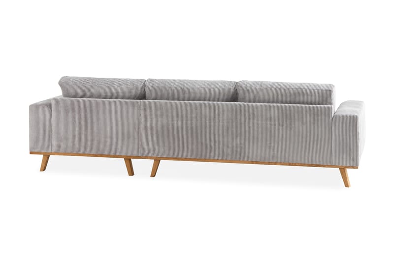 Copenhagen 4-seters Høyrevendt L-formet Divansofa i Manchester - Lys grå - Møbler - Sofaer - Sofaer med sjeselong - 4 seters sofa med divan