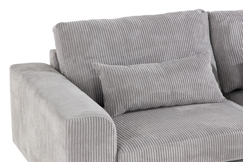 Copenhagen 4-seters Høyrevendt L-formet Divansofa i Manchester - Lys grå - Møbler - Sofaer - Sofaer med sjeselong - 4 seters sofa med divan