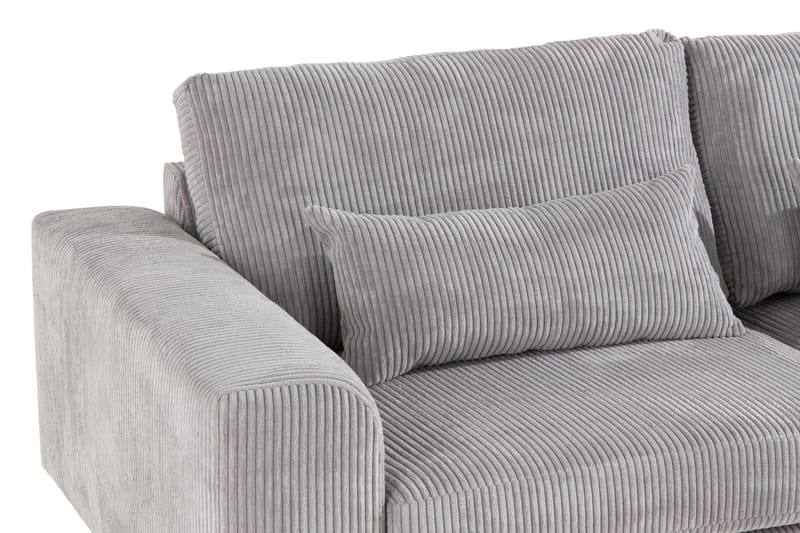 Copenhagen 4-seters Høyrevendt L-formet Divansofa i Manchester - Lys grå - Møbler - Sofaer - Sofaer med sjeselong - 4 seters sofa med divan