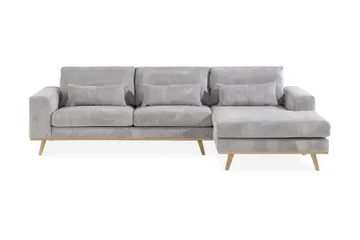 Copenhagen 4-seters Høyrevendt L-formet Divansofa i Manchester - Lys grå - Møbler - Sofaer - Sofaer med sjeselong - 4 seters sofa med divan