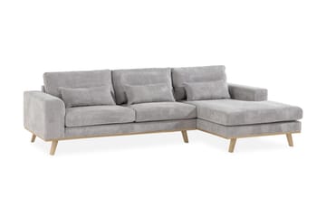 Copenhagen 4-seters Høyrevendt L-formet Divansofa i Manchester - Lys grå - Møbler - Sofaer - Sofaer med sjeselong - 4 seters sofa med divan