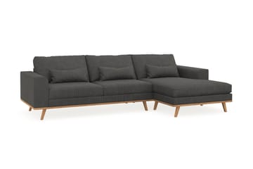 Copenhagen 4-seters Høyrevendt L-formet Divansofa i Manchester - Mørk grå - Møbler - Sofaer - Sofaer med sjeselong - 4 seters sofa med divan
