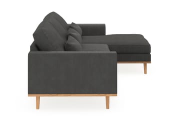 Copenhagen 4-seters Høyrevendt L-formet Divansofa i Manchester - Mørk grå - Møbler - Sofaer - Sofaer med sjeselong - 4 seters sofa med divan