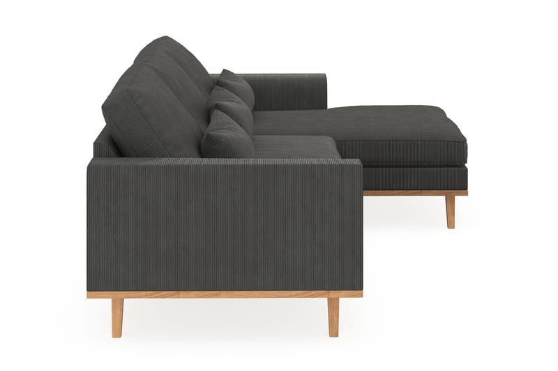 Copenhagen 4-seters Høyrevendt L-formet Divansofa i Manchester - Mørk grå - Møbler - Sofaer - Sofaer med sjeselong - 4 seters sofa med divan