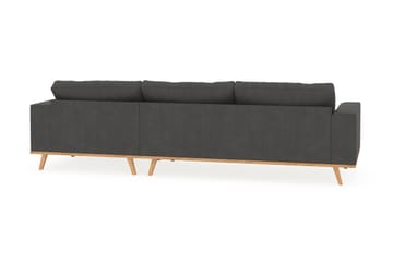 Copenhagen 4-seters Høyrevendt L-formet Divansofa i Manchester - Mørk grå - Møbler - Sofaer - Sofaer med sjeselong - 4 seters sofa med divan