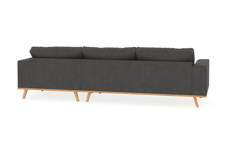 Copenhagen 4-seters Høyrevendt L-formet Divansofa i Manchester - Mørk grå - Møbler - Sofaer - Sofaer med sjeselong - 4 seters sofa med divan