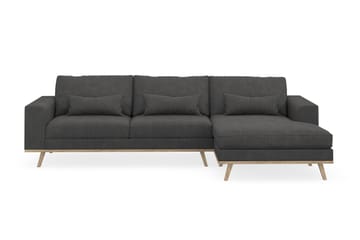 Copenhagen 4-seters Høyrevendt L-formet Divansofa i Manchester - Mørk grå - Møbler - Sofaer - Sofaer med sjeselong - 4 seters sofa med divan