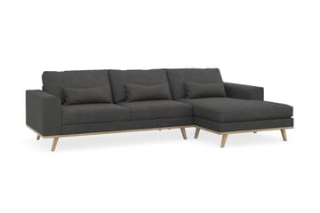 Copenhagen 4-seters Høyrevendt L-formet Divansofa i Manchester - Mørk grå - Møbler - Sofaer - Sofaer med sjeselong - 4 seters sofa med divan