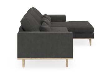 Copenhagen 4-seters Høyrevendt L-formet Divansofa i Manchester - Mørk grå - Møbler - Sofaer - Sofaer med sjeselong - 4 seters sofa med divan