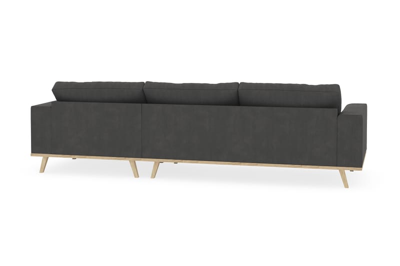 Copenhagen 4-seters Høyrevendt L-formet Divansofa i Manchester - Mørk grå - Møbler - Sofaer - Sofaer med sjeselong - 4 seters sofa med divan