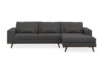 Copenhagen 4-seters Høyrevendt L-formet Divansofa i Manchester - Mørk grå - Møbler - Sofaer - Sofaer med sjeselong - 4 seters sofa med divan