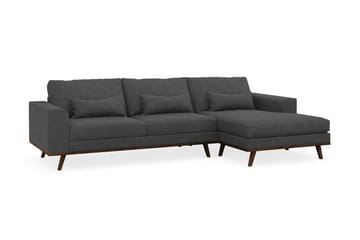 Copenhagen 4-seters Høyrevendt L-formet Divansofa i Manchester - Mørk grå - Møbler - Sofaer - Sofaer med sjeselong - 4 seters sofa med divan