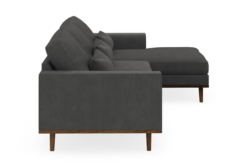 Copenhagen 4-seters Høyrevendt L-formet Divansofa i Manchester - Mørk grå - Møbler - Sofaer - Sofaer med sjeselong - 4 seters sofa med divan