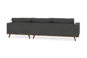 Copenhagen 4-seters Høyrevendt L-formet Divansofa i Manchester - Mørk grå - Møbler - Sofaer - Sofaer med sjeselong - 4 seters sofa med divan