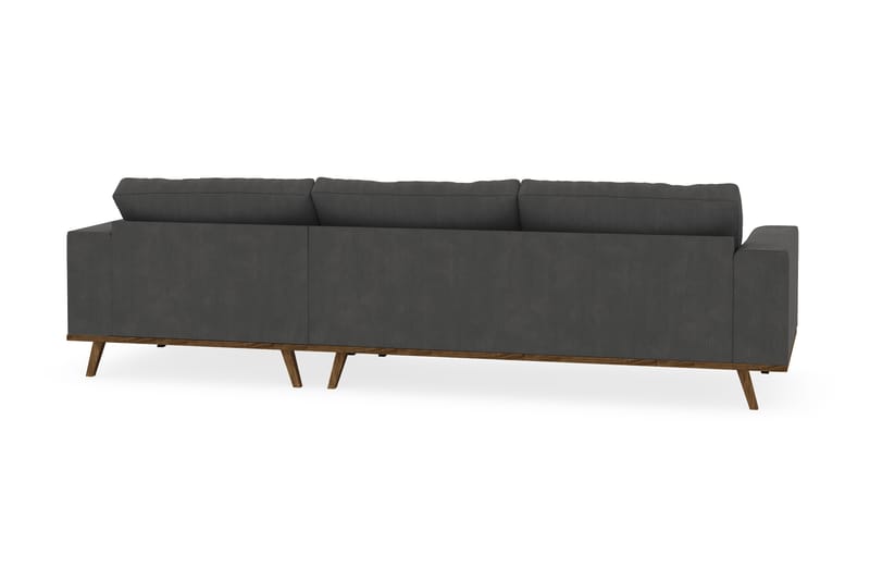Copenhagen 4-seters Høyrevendt L-formet Divansofa i Manchester - Mørk grå - Møbler - Sofaer - Sofaer med sjeselong - 4 seters sofa med divan