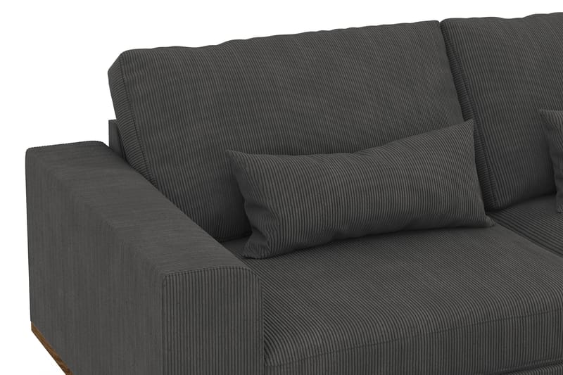Copenhagen 4-seters Høyrevendt L-formet Divansofa i Manchester - Mørk grå - Møbler - Sofaer - Sofaer med sjeselong - 4 seters sofa med divan
