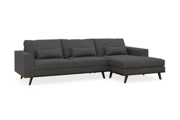 Copenhagen 4-seters Høyrevendt L-formet Divansofa i Manchester - Mørk grå - Møbler - Sofaer - Sofaer med sjeselong - 4 seters sofa med divan