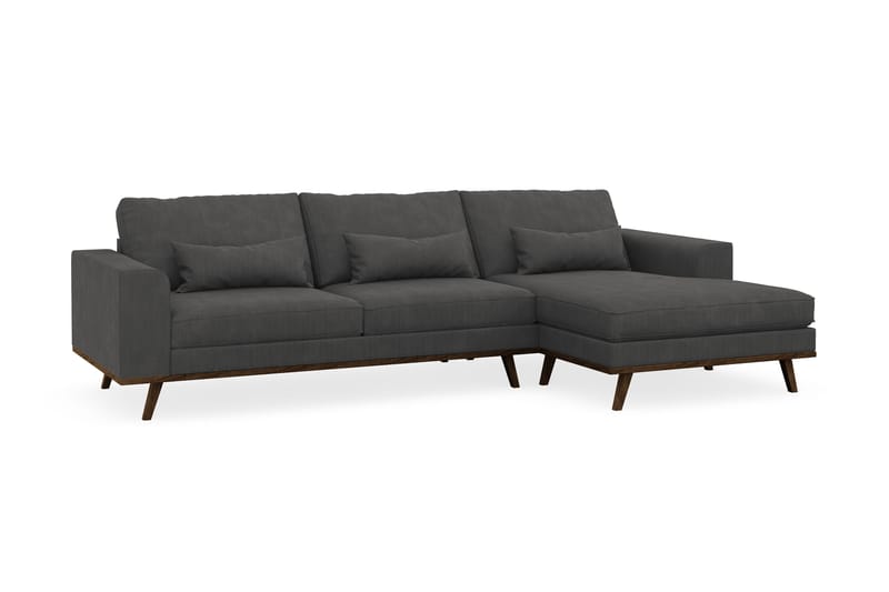 Copenhagen 4-seters Høyrevendt L-formet Divansofa i Manchester - Mørk grå - Møbler - Sofaer - Sofaer med sjeselong - 4 seters sofa med divan