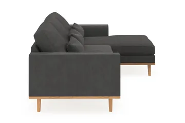 Copenhagen 4-seters Høyrevendt L-formet Divansofa i Manchester - Mørk grå - Møbler - Sofaer - Sofaer med sjeselong - 4 seters sofa med divan