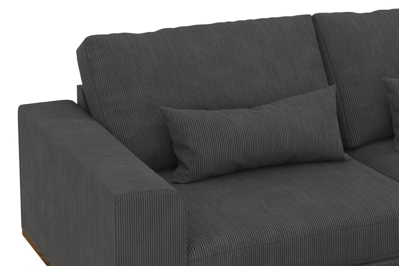 Copenhagen 4-seters Høyrevendt L-formet Divansofa i Manchester - Mørk grå - Møbler - Sofaer - Sofaer med sjeselong - 4 seters sofa med divan
