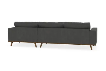 Copenhagen 4-seters Høyrevendt L-formet Divansofa i Manchester - Mørk grå - Møbler - Sofaer - Sofaer med sjeselong - 4 seters sofa med divan