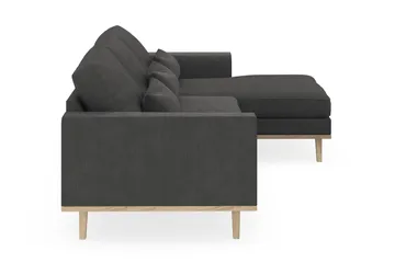 Copenhagen 4-seters Høyrevendt L-formet Divansofa i Manchester - Mørk grå - Møbler - Sofaer - Sofaer med sjeselong - 4 seters sofa med divan