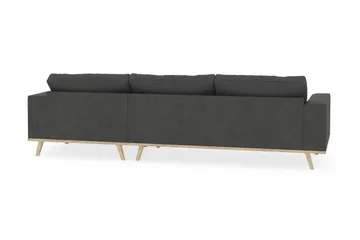 Copenhagen 4-seters Høyrevendt L-formet Divansofa i Manchester - Mørk grå - Møbler - Sofaer - Sofaer med sjeselong - 4 seters sofa med divan