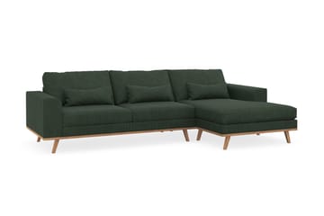 Copenhagen 4-seters Høyrevendt L-formet Divansofa i Manchester - Mørk grønn - Møbler - Sofaer - Sofaer med sjeselong - 4 seters sofa med divan