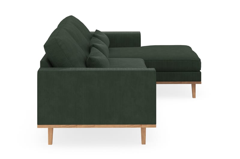 Copenhagen 4-seters Høyrevendt L-formet Divansofa i Manchester - Mørk grønn - Møbler - Sofaer - Sofaer med sjeselong - 4 seters sofa med divan